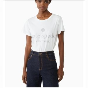 kate spade White Logo Short Sleeve Tee